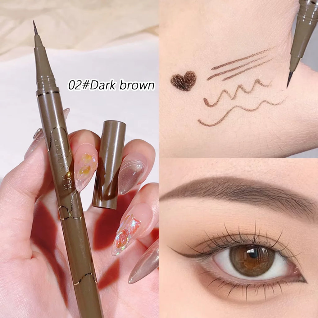 Slim eyeliner is waterproof, sweat-proof, long-lasting and non-smudged. Newbie brown eyeliner liquid pen