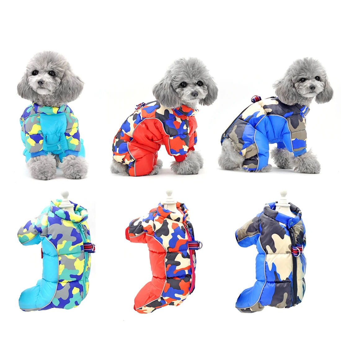 Dog Clothes for Small Dogs Girl/Boy Dog Both Use Pet Overalls Winter Warm Soft Padded Puppy Jumpsuit Full-Closed Belly Cuttable