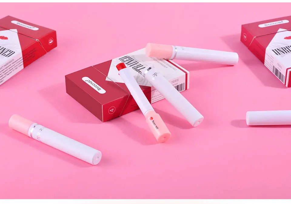 4-Lasting Stick Waterproof Lip Set - Long-Lasting Matte Lipstick with Transparent Finish - Perfect Valentine's Day Gift for Her