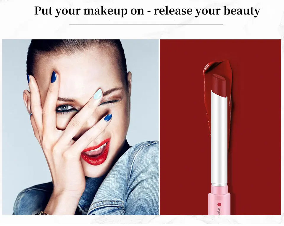 4-Lasting Stick Waterproof Lip Set - Long-Lasting Matte Lipstick with Transparent Finish - Perfect Valentine's Day Gift for Her