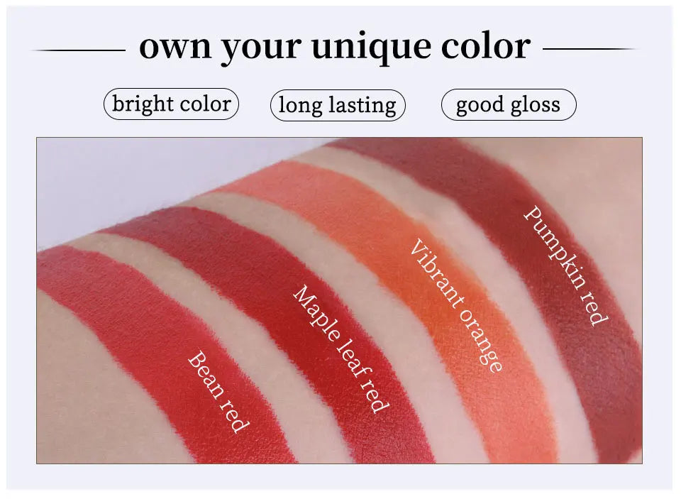 4-Lasting Stick Waterproof Lip Set - Long-Lasting Matte Lipstick with Transparent Finish - Perfect Valentine's Day Gift for Her