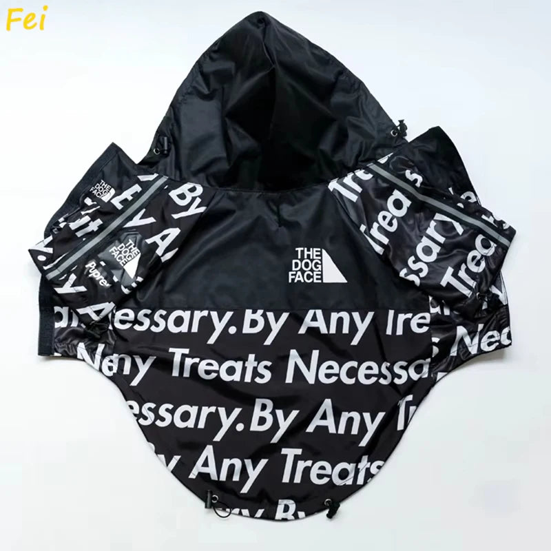 French Bulldog Stormproof Jacket Windproof Waterproof Dog Coat with Face Cover,Reflective Sports Outfit for Frenchie Winter Wear