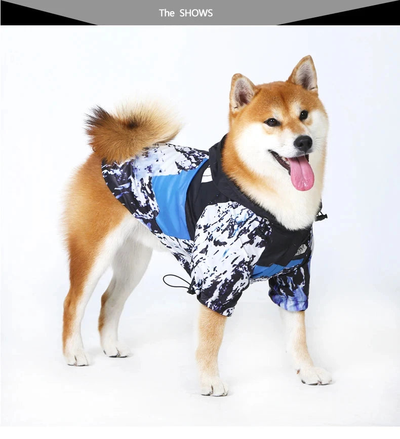 French Bulldog Stormproof Jacket Windproof Waterproof Dog Coat with Face Cover,Reflective Sports Outfit for Frenchie Winter Wear