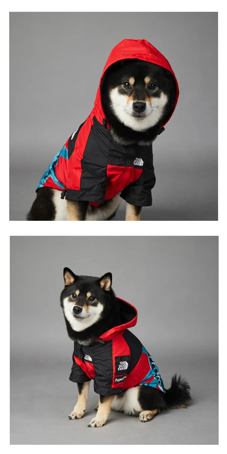 French Bulldog Stormproof Jacket Windproof Waterproof Dog Coat with Face Cover,Reflective Sports Outfit for Frenchie Winter Wear