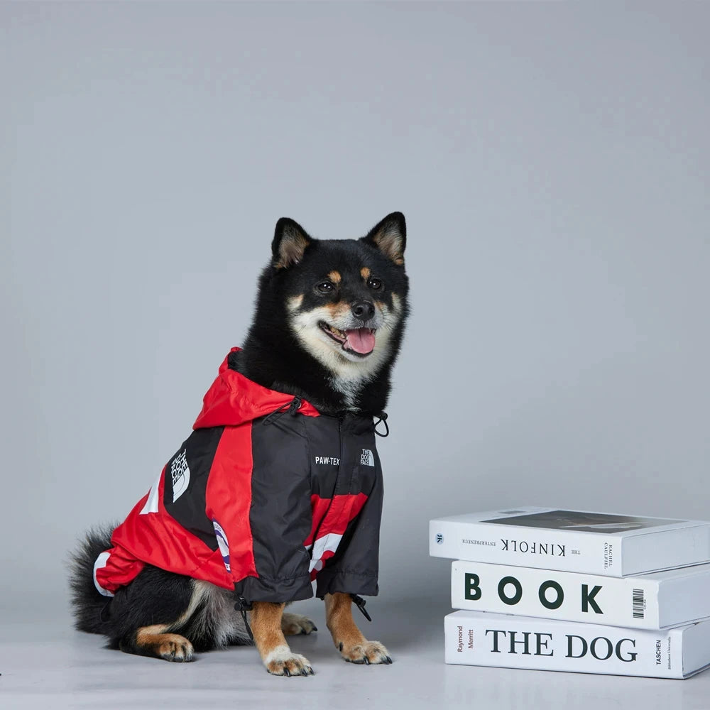 French Bulldog Stormproof Jacket Windproof Waterproof Dog Coat with Face Cover,Reflective Sports Outfit for Frenchie Winter Wear