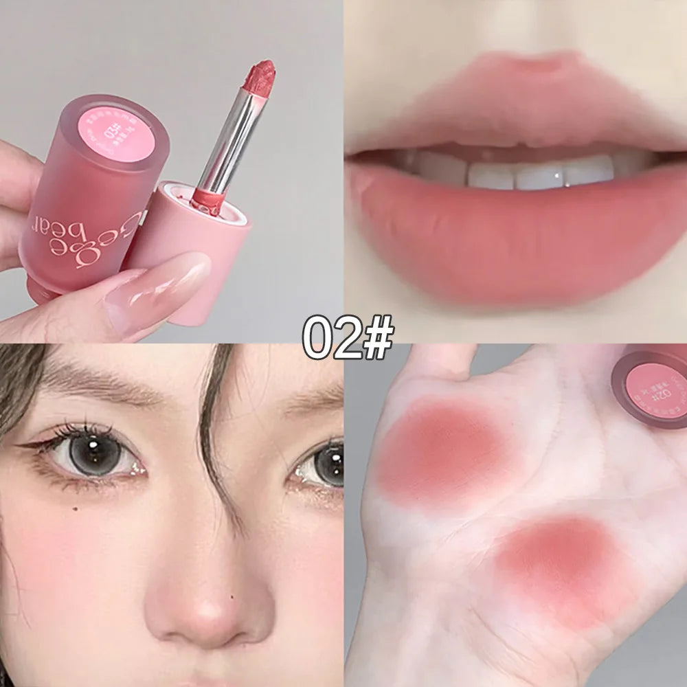 Gege Bear Smooth Multi-purpose Cream Expansion Color Blush Eye Shadow Not Easy to Fade Nude Matte Velvet Lip Glaze