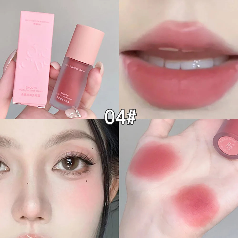 Gege Bear Smooth Multi-purpose Cream Expansion Color Blush Eye Shadow Not Easy to Fade Nude Matte Velvet Lip Glaze
