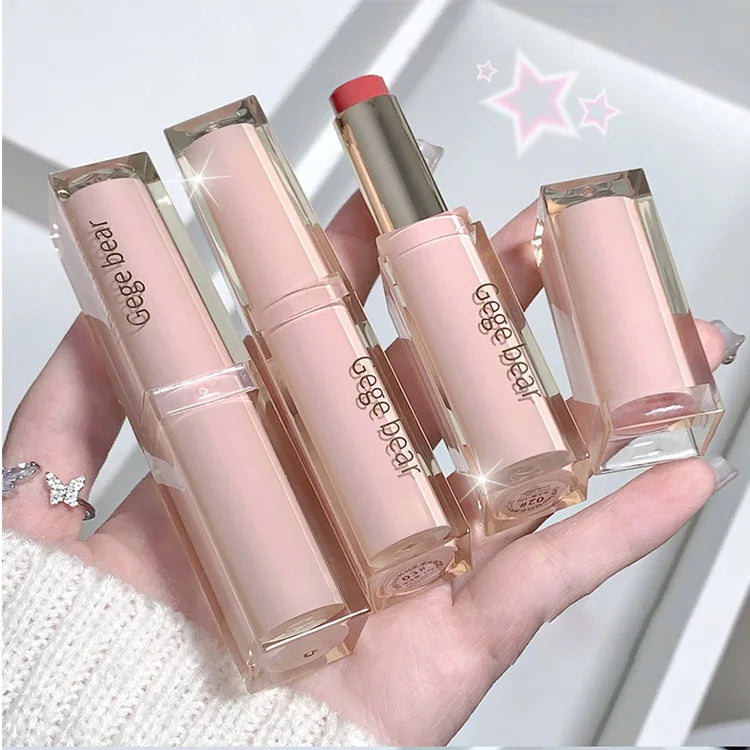 Silky Glossy Lipstick Gege Bear Pump Lips Moisture Water Bomb Comfortable Ultra Sheen Non-Stick Cup Lip Balm