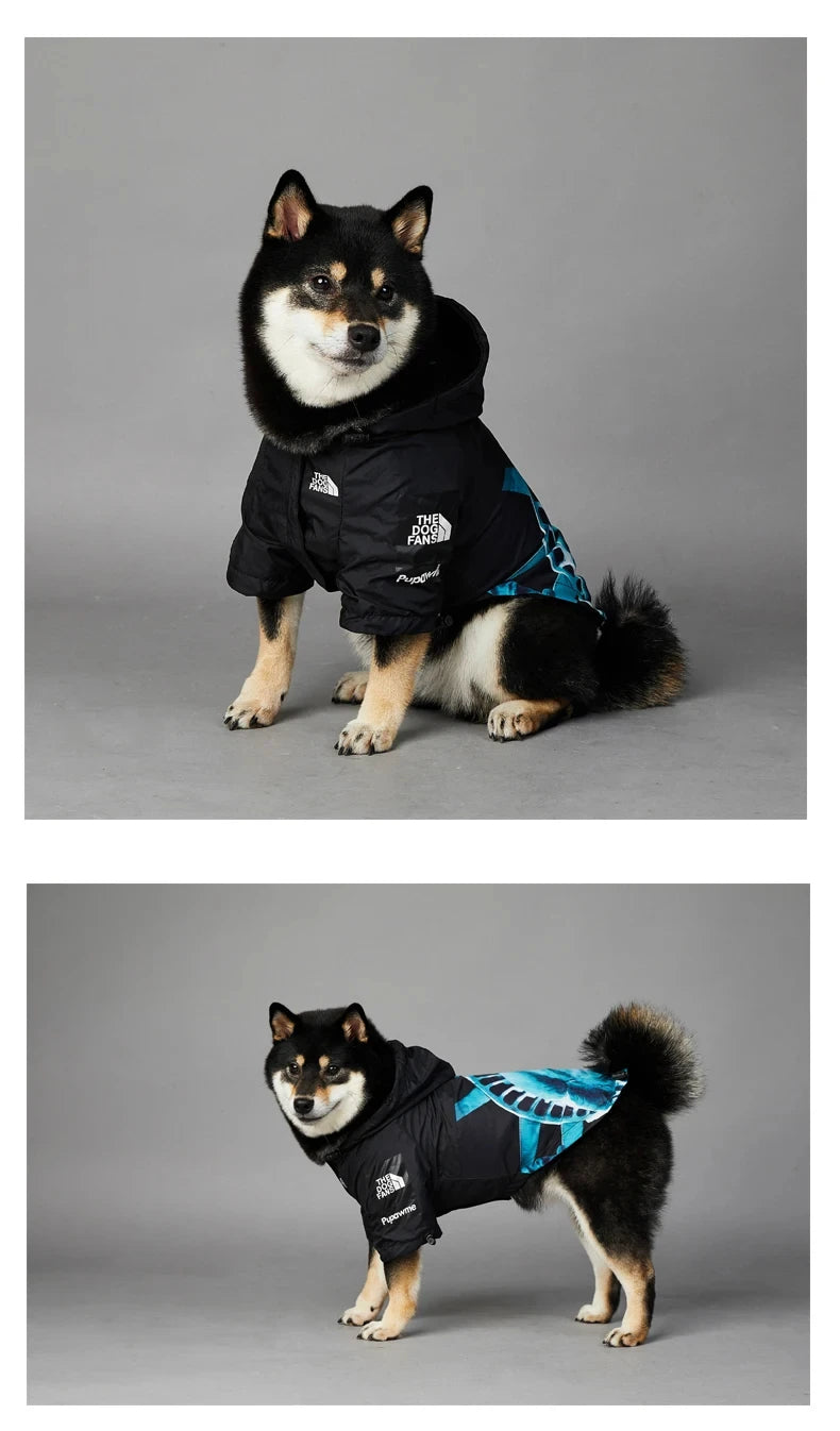 French Bulldog Stormproof Jacket Windproof Waterproof Dog Coat with Face Cover,Reflective Sports Outfit for Frenchie Winter Wear