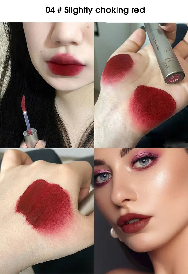 Single Velvet Matte Mist Lip Gloss,Waterproof Non-Stick Cup Lip Glaze Smudge Proof Not Fade Liquid Lipstick