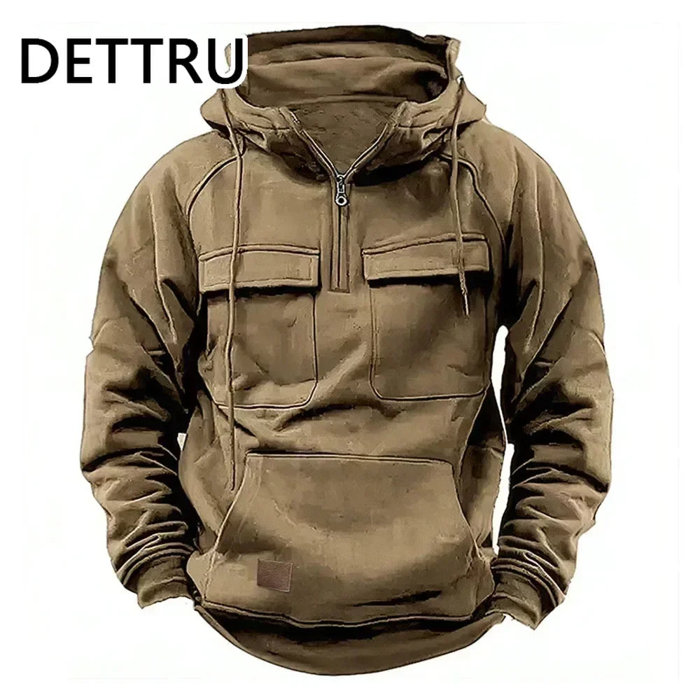 2024 Vintage Men Hoodie Sweatshirt Street Man Clothing Men's Oversized Hooded Pullover Male Retro Harajuku Solid Color Hoody