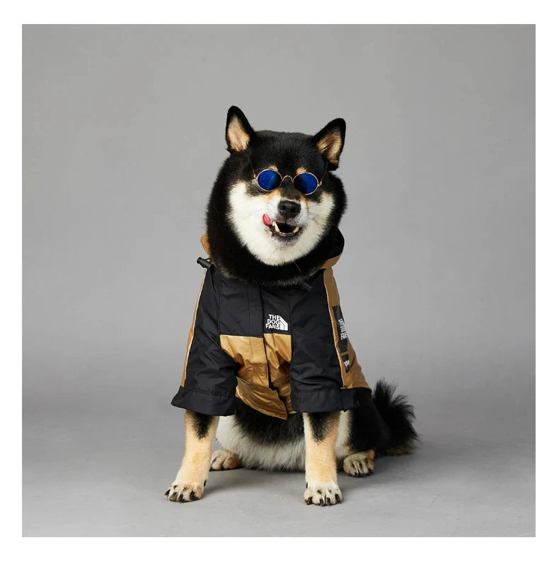 French Bulldog Stormproof Jacket Windproof Waterproof Dog Coat with Face Cover,Reflective Sports Outfit for Frenchie Winter Wear