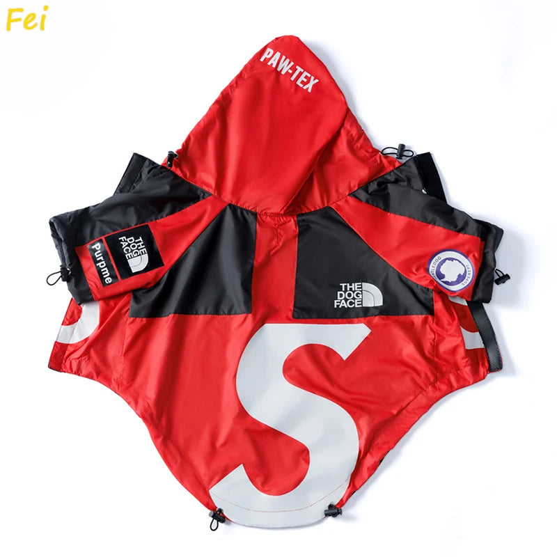 French Bulldog Stormproof Jacket Windproof Waterproof Dog Coat with Face Cover,Reflective Sports Outfit for Frenchie Winter Wear