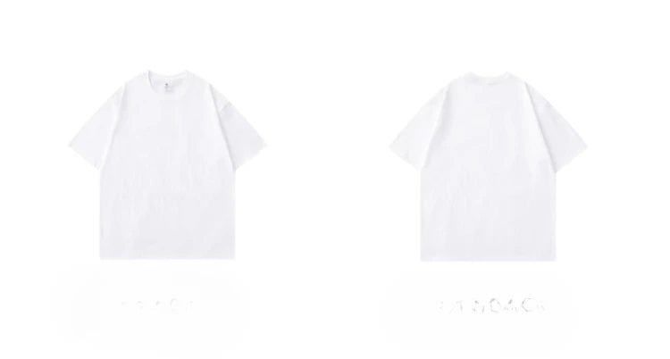 Beige 300g Heavyweight Cotton Short Sleeved T-shirt Summer Round Neck Loose and Base Shirt for Men Women Basic Tee