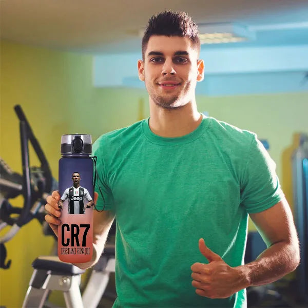 Cristiano Ronaldo  Sports Water Bottle Leak Proof Colorful Plastic Cup Drinking Outdoor Travel Portable Gym Fitness Jugs gift