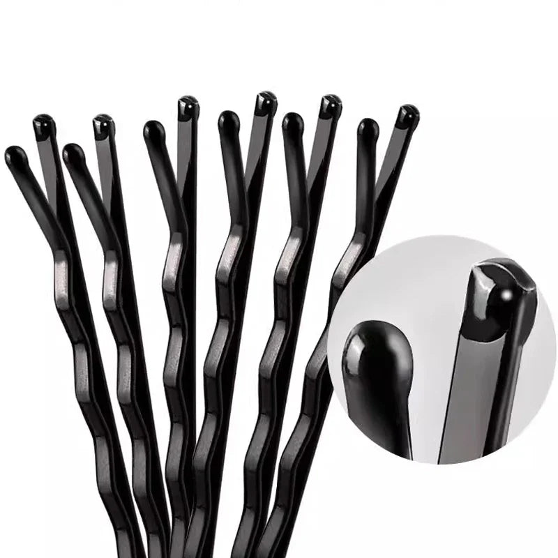 60/600pcs Black Straight Line Hair Clip U-shaped Needle Lady Hairpins Curly Wavy Grips Women Bobby Pins Styling Hair Accessories