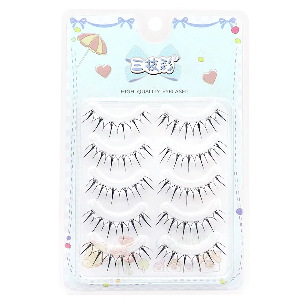 Korean U-shaped False Eyelashes Ins Zhang Yuanying False Eyelashes Natural Wispy Soft V Shaped Lash Extension Comic Eye Makeup