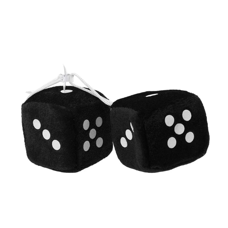 2PCS Auto sSoft Fuzzy Dice Dots Rear View Mirror Hanger Decoration Car Styling Interior Accessorie 6 Colors