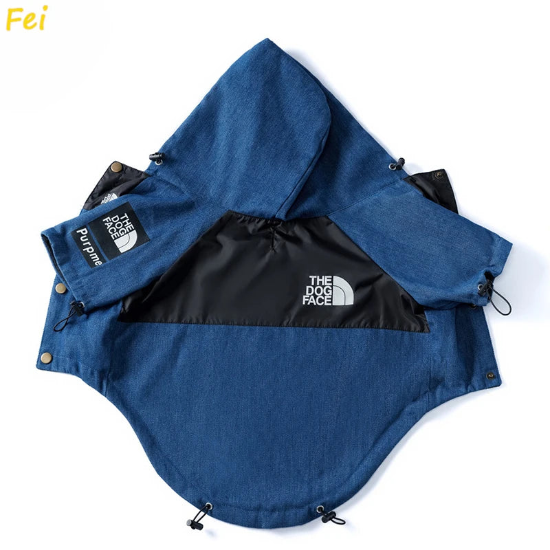 French Bulldog Stormproof Jacket Windproof Waterproof Dog Coat with Face Cover,Reflective Sports Outfit for Frenchie Winter Wear