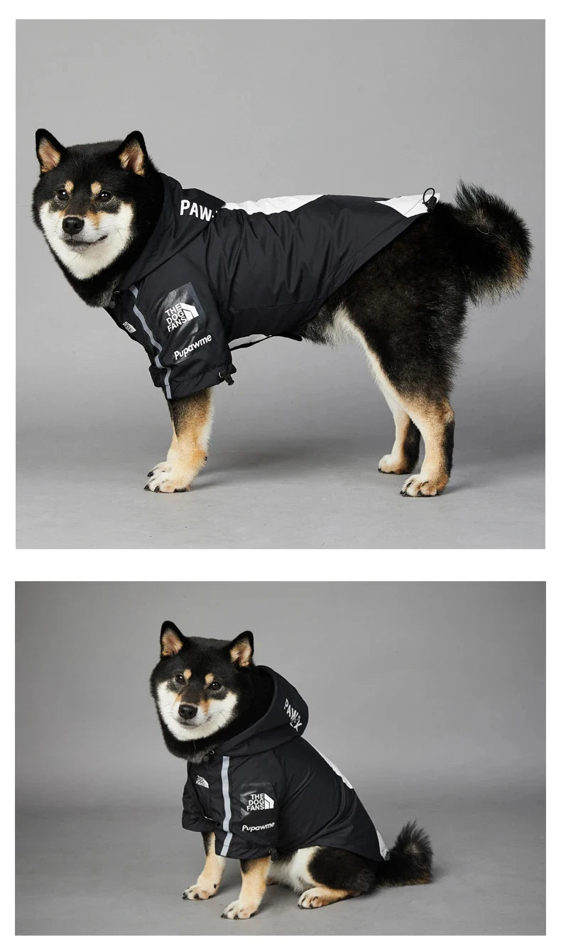 French Bulldog Stormproof Jacket Windproof Waterproof Dog Coat with Face Cover,Reflective Sports Outfit for Frenchie Winter Wear