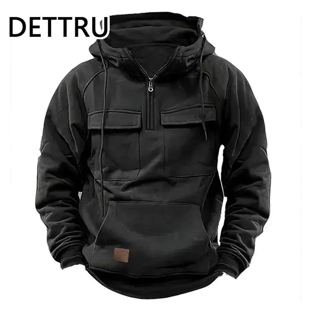 2024 Vintage Men Hoodie Sweatshirt Street Man Clothing Men's Oversized Hooded Pullover Male Retro Harajuku Solid Color Hoody