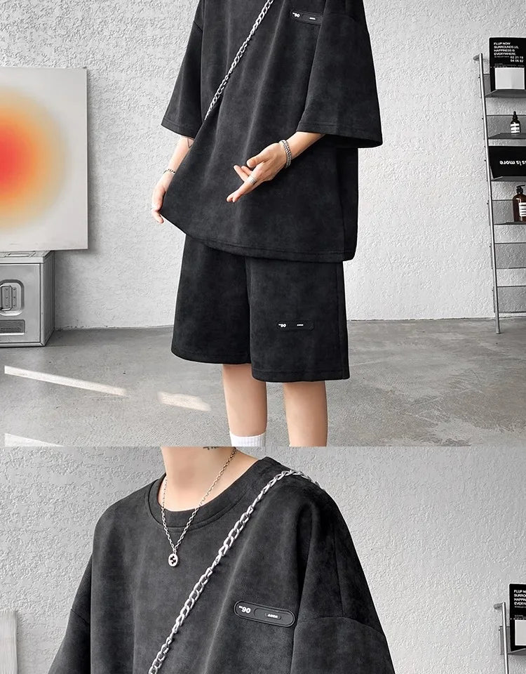 Loose Spor Men's ort Sve Tie-Dye Set Summer Faion Casual Versatile Teenage Boys' Outfit Comfortable Breathable