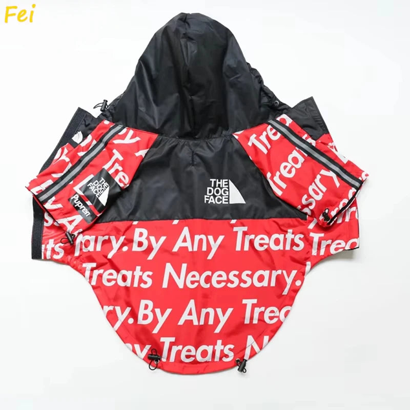 French Bulldog Stormproof Jacket Windproof Waterproof Dog Coat with Face Cover,Reflective Sports Outfit for Frenchie Winter Wear