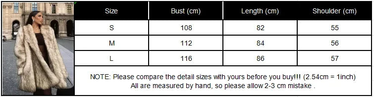 Winter Lady Luxurious Lapel Faux Fur Coats Fashion High Street Long Sleeve Oversize Cardigan Jacket Thick Warm Female Outerwear