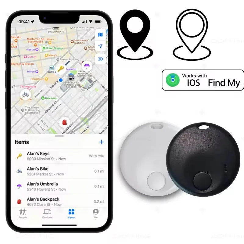 New Mini Smart Tag Bluetooth Luggage Tracker Works with Apple Find My (iOS Only) Item Locator for Key Luggage Backpack