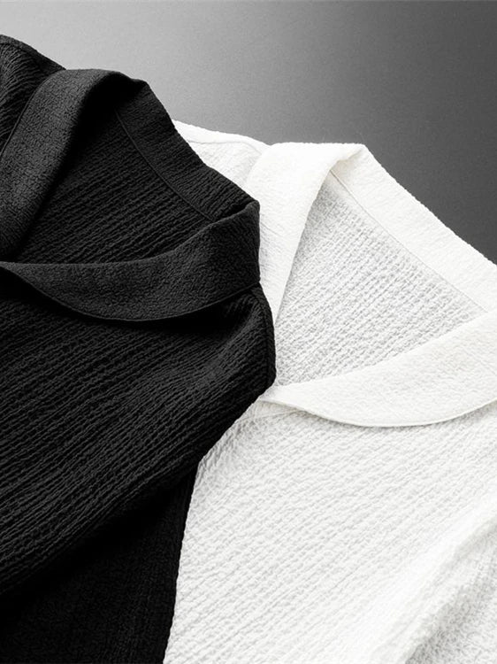 Ice Silk Qui Dry Linen Set Men Summer Thin Loose Set ort Sve Nine Points Pants Two Piece Set Trendy Casual Sportswear