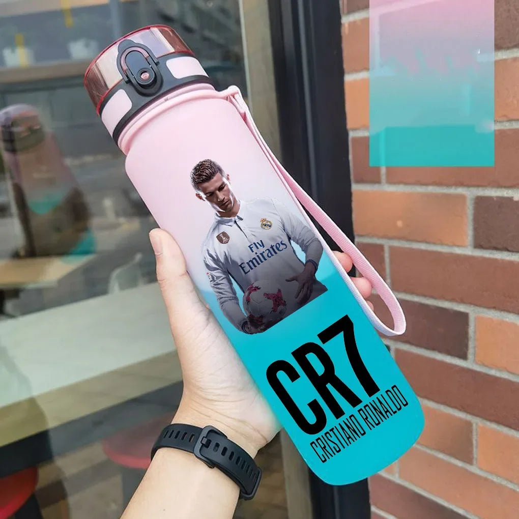 Cristiano Ronaldo  Sports Water Bottle Leak Proof Colorful Plastic Cup Drinking Outdoor Travel Portable Gym Fitness Jugs gift