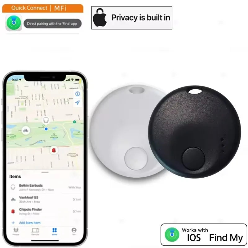 New Mini Smart Tag Bluetooth Luggage Tracker Works with Apple Find My (iOS Only) Item Locator for Key Luggage Backpack
