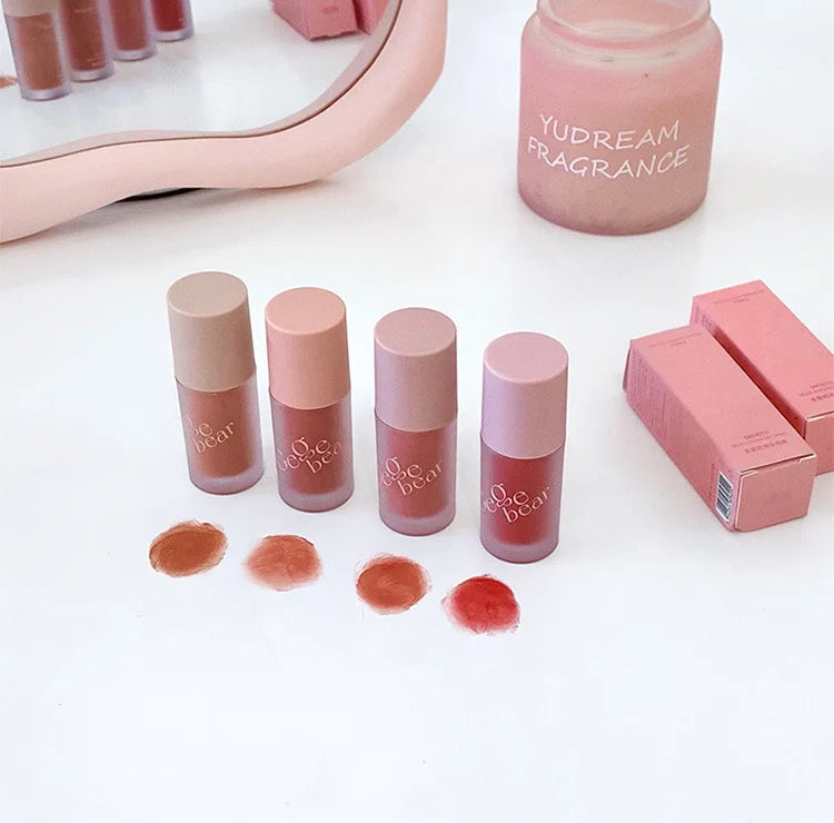 Gege Bear Smooth Multi-purpose Cream Expansion Color Blush Eye Shadow Not Easy to Fade Nude Matte Velvet Lip Glaze