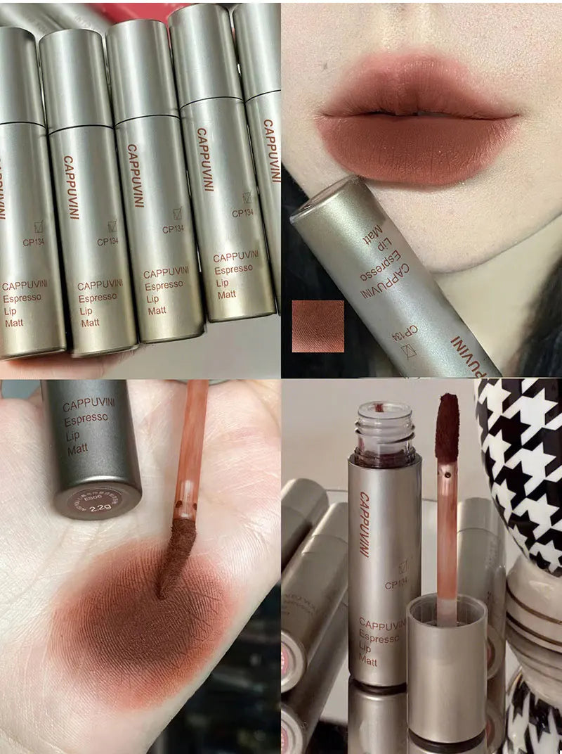 Single Velvet Matte Mist Lip Gloss,Waterproof Non-Stick Cup Lip Glaze Smudge Proof Not Fade Liquid Lipstick