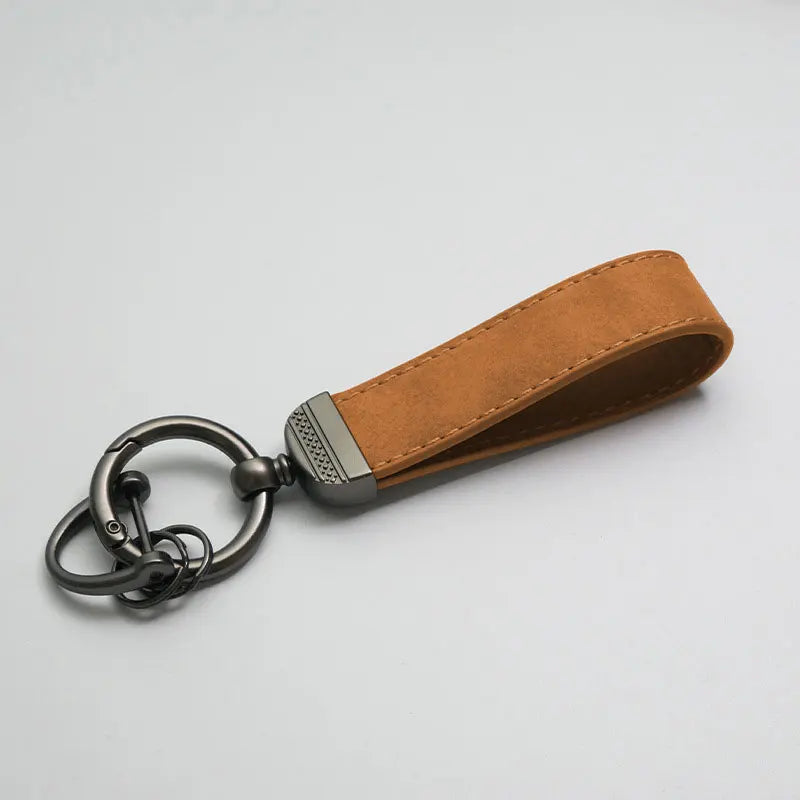 1PC Simple PU Leather Keychain Women Men Car Key Ring Chain Holder Key Strap Waist Wallet Keyring Business Party Jewelry Gifts