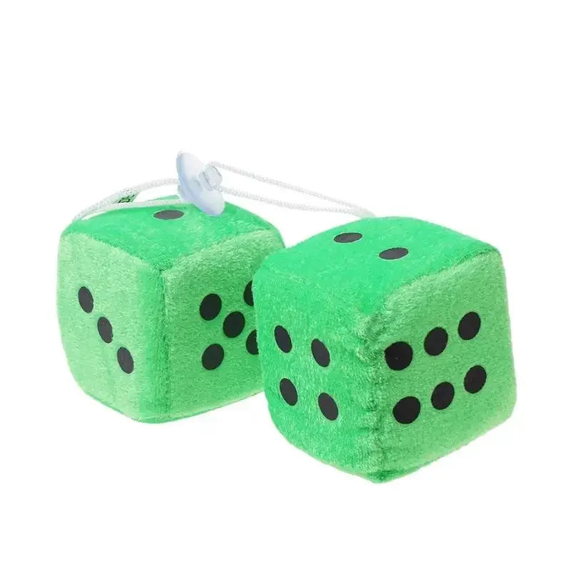 2PCS Auto sSoft Fuzzy Dice Dots Rear View Mirror Hanger Decoration Car Styling Interior Accessorie 6 Colors