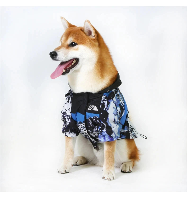 French Bulldog Stormproof Jacket Windproof Waterproof Dog Coat with Face Cover,Reflective Sports Outfit for Frenchie Winter Wear