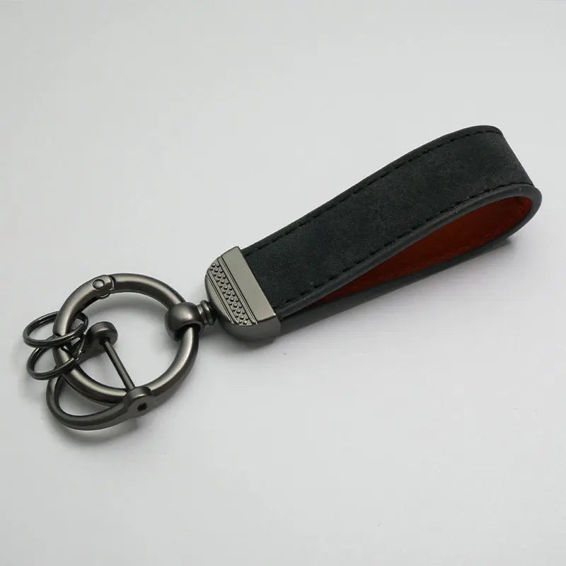 1PC Simple PU Leather Keychain Women Men Car Key Ring Chain Holder Key Strap Waist Wallet Keyring Business Party Jewelry Gifts