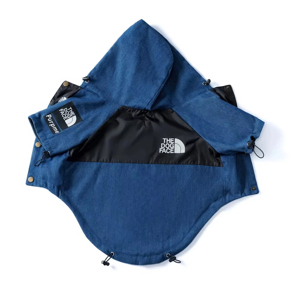 French Bulldog Stormproof Jacket Windproof Waterproof Dog Coat with Face Cover,Reflective Sports Outfit for Frenchie Winter Wear