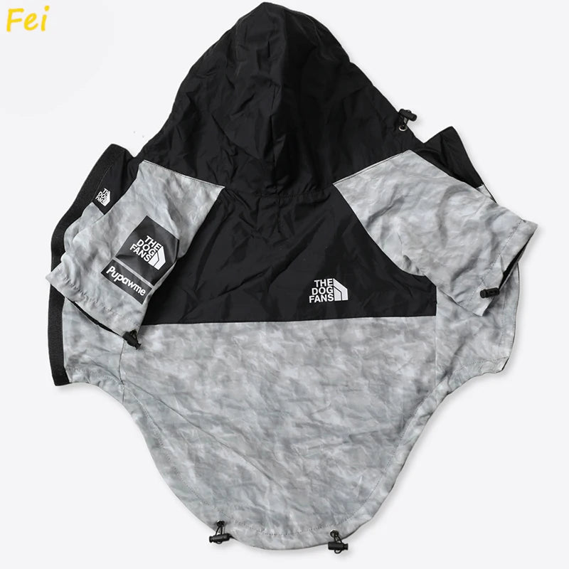 French Bulldog Stormproof Jacket Windproof Waterproof Dog Coat with Face Cover,Reflective Sports Outfit for Frenchie Winter Wear