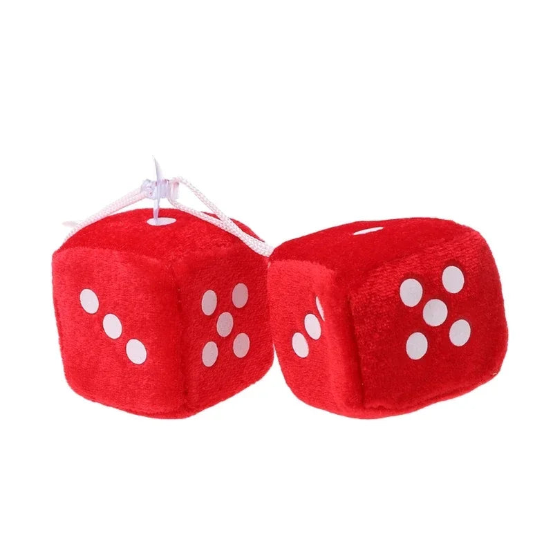 2PCS Auto sSoft Fuzzy Dice Dots Rear View Mirror Hanger Decoration Car Styling Interior Accessorie 6 Colors