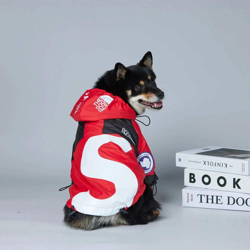 French Bulldog Stormproof Jacket Windproof Waterproof Dog Coat with Face Cover,Reflective Sports Outfit for Frenchie Winter Wear