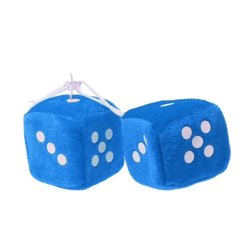 2PCS Auto sSoft Fuzzy Dice Dots Rear View Mirror Hanger Decoration Car Styling Interior Accessorie 6 Colors