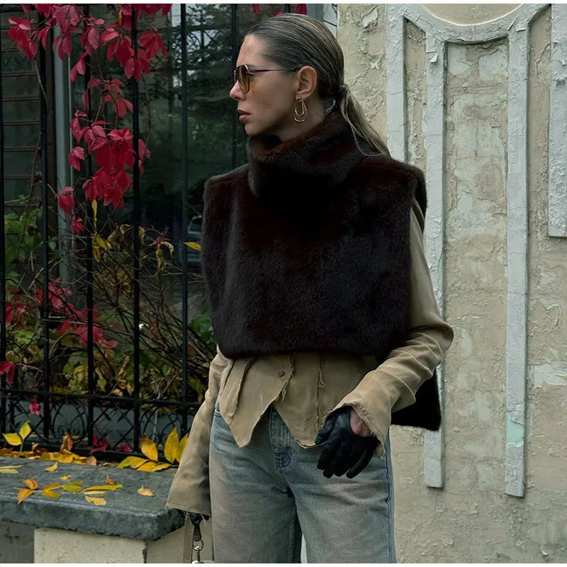 Winter Lady Luxurious Lapel Faux Fur Coats Fashion High Street Long Sleeve Oversize Cardigan Jacket Thick Warm Female Outerwear