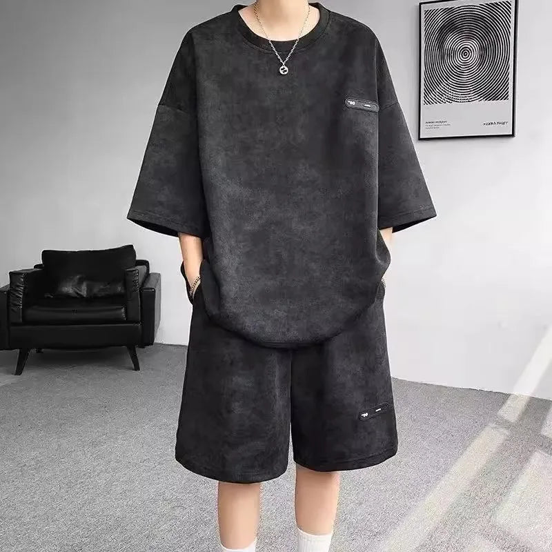 Loose Spor Men's ort Sve Tie-Dye Set Summer Faion Casual Versatile Teenage Boys' Outfit Comfortable Breathable