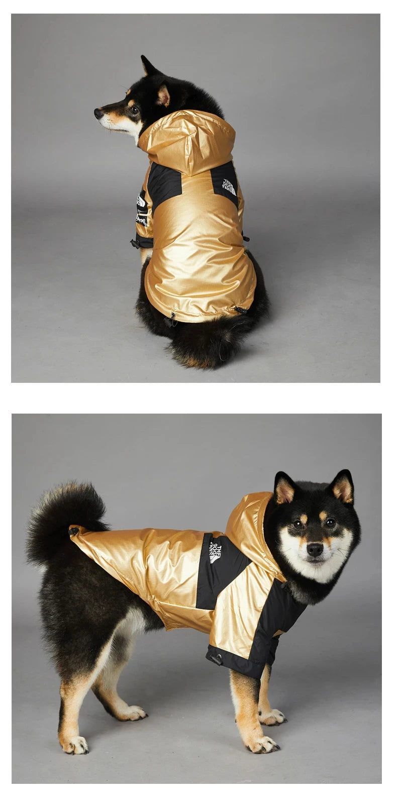 French Bulldog Stormproof Jacket Windproof Waterproof Dog Coat with Face Cover,Reflective Sports Outfit for Frenchie Winter Wear