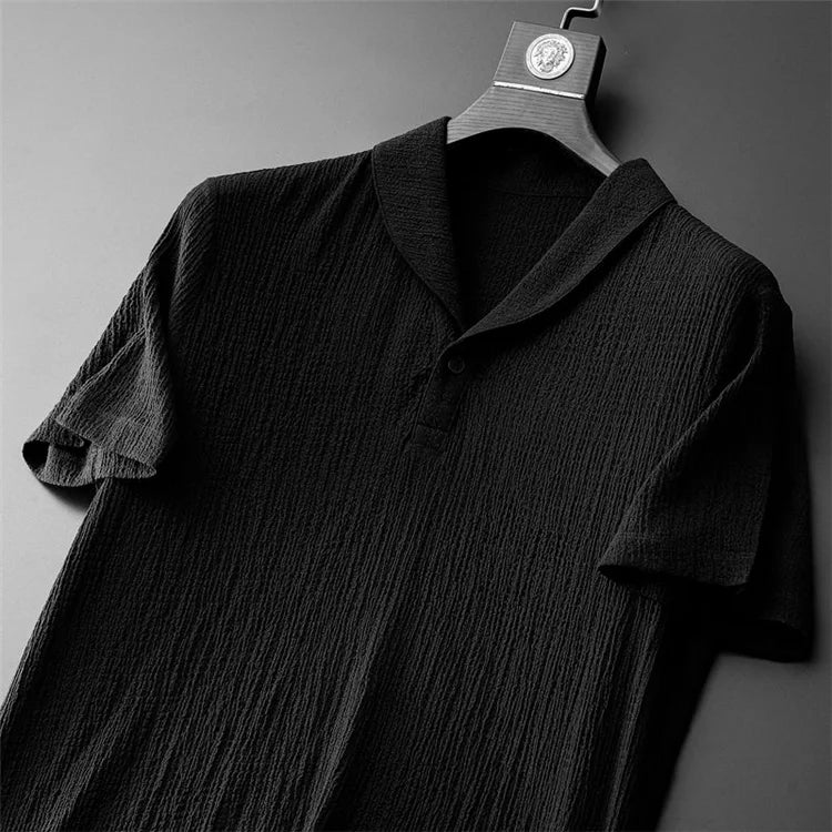 Ice Silk Qui Dry Linen Set Men Summer Thin Loose Set ort Sve Nine Points Pants Two Piece Set Trendy Casual Sportswear