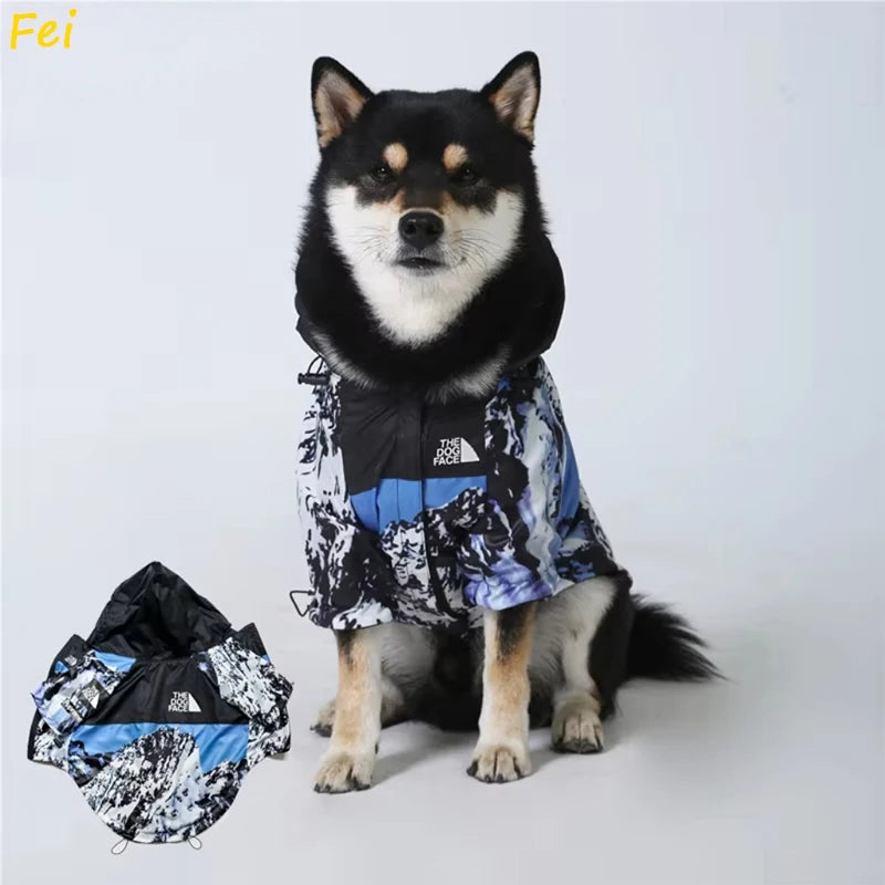 French Bulldog Stormproof Jacket Windproof Waterproof Dog Coat with Face Cover,Reflective Sports Outfit for Frenchie Winter Wear