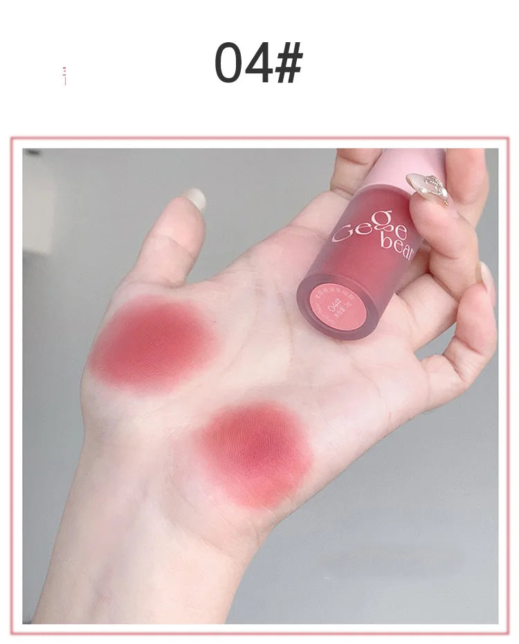 Gege Bear Smooth Multi-purpose Cream Expansion Color Blush Eye Shadow Not Easy to Fade Nude Matte Velvet Lip Glaze