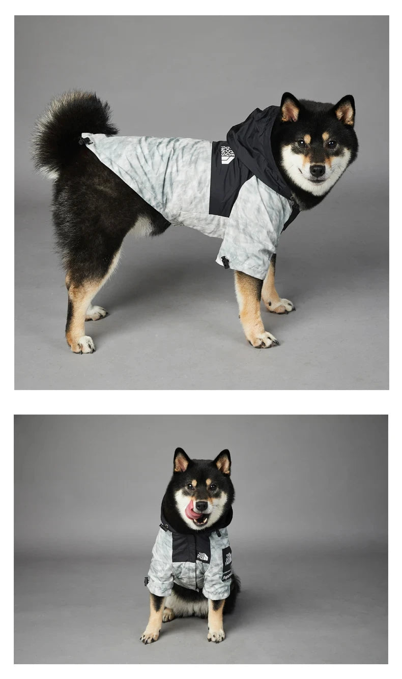 French Bulldog Stormproof Jacket Windproof Waterproof Dog Coat with Face Cover,Reflective Sports Outfit for Frenchie Winter Wear